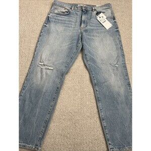 NWT Zara The New Slim Cropped Leg Jeans High Rise Size 12 US 44 EUR Circus Blue